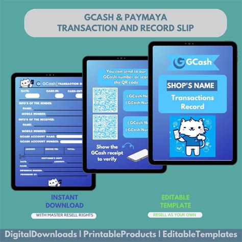 editable gcash receipt|Gcash and Paymaya Slip/Receipt and Transaction Record (Editable Can.